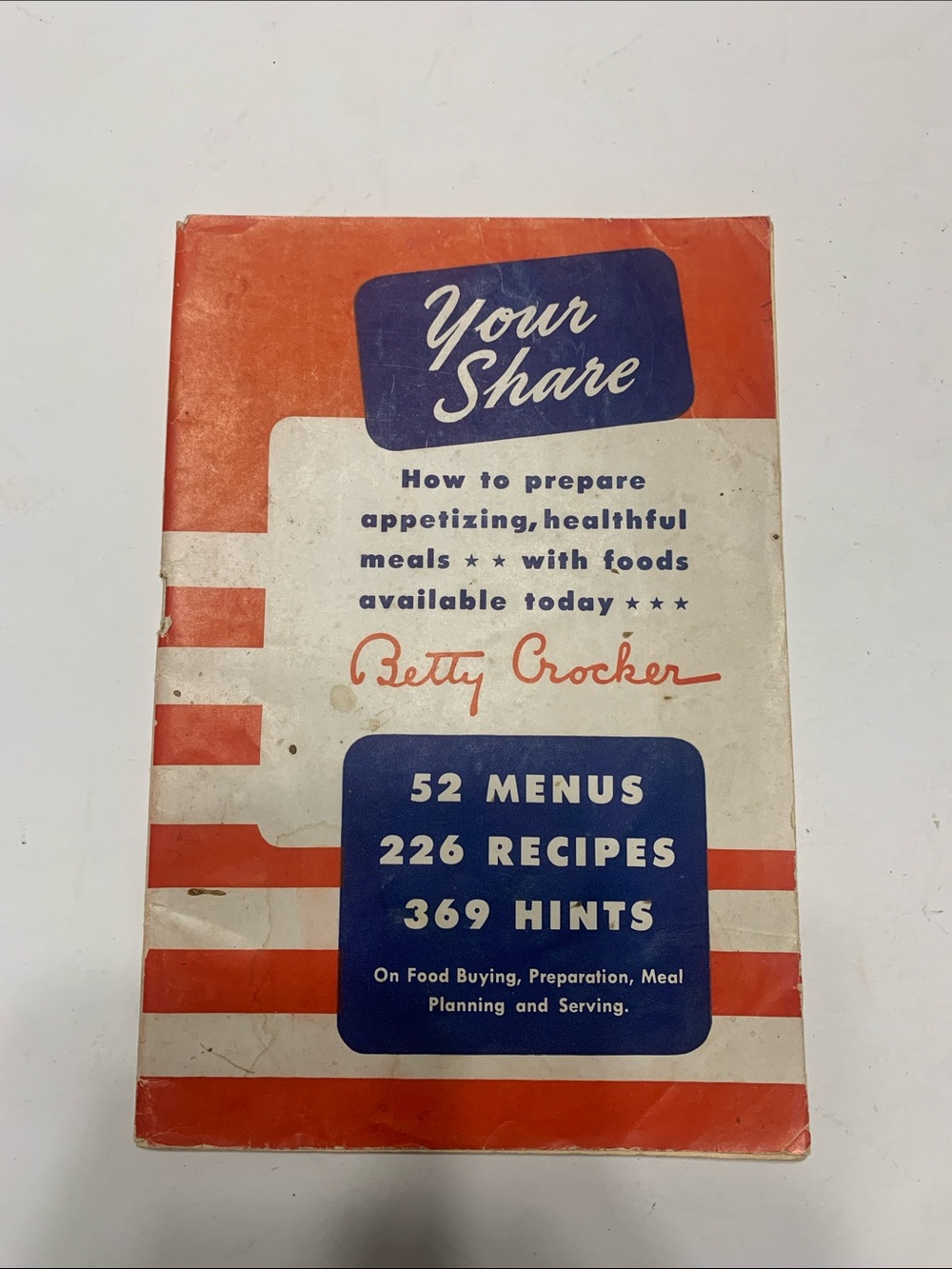 Betty Crocker Orange and Blue 'Your Share' Recipe Booklet